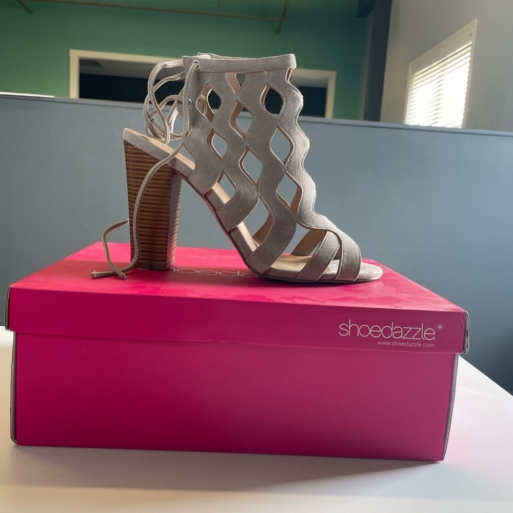 Gray Caged Heels